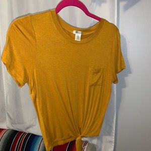 mustard crop top